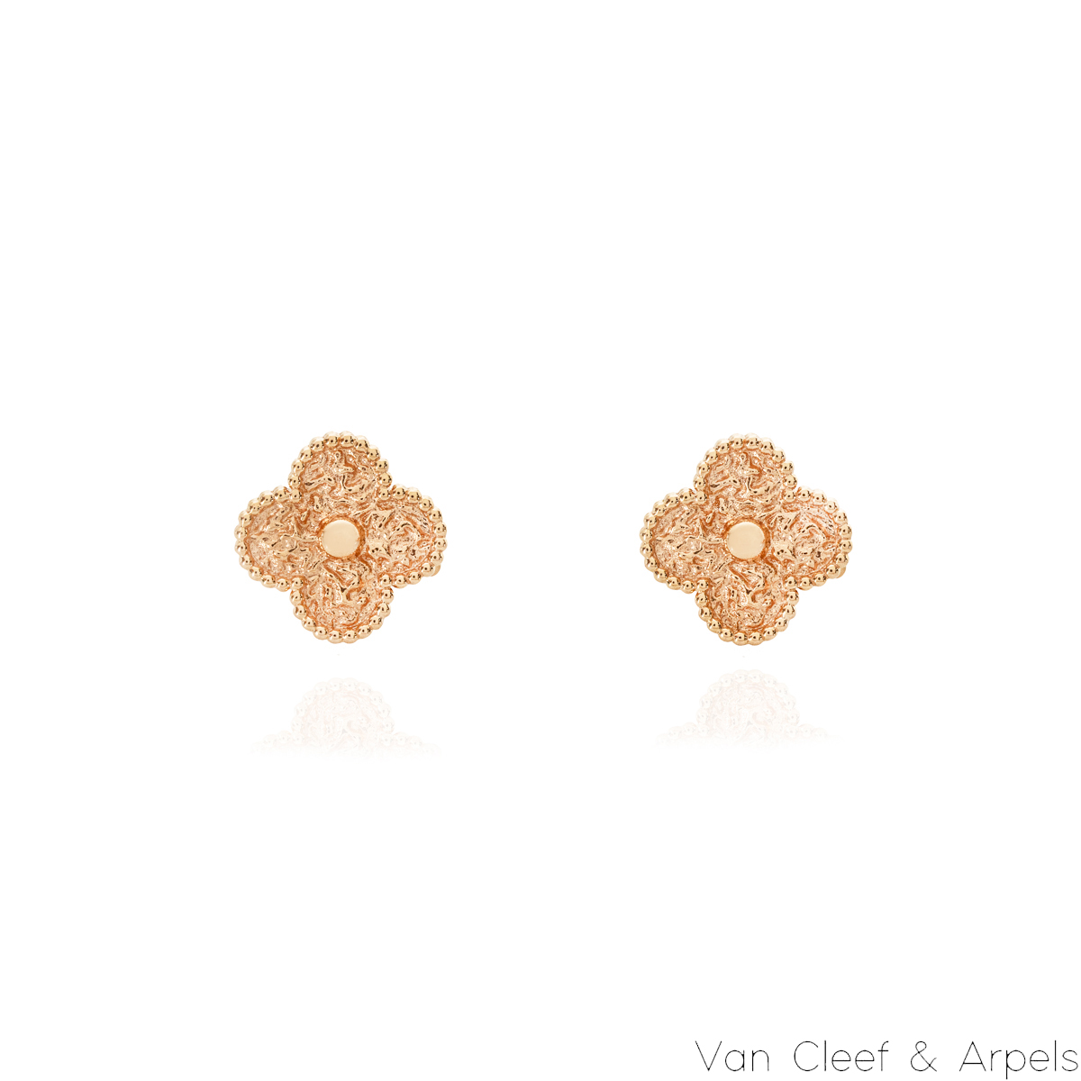 Van Cleef & Arpels Rose Gold Vintage Alhambra Earrings VCARN9T400